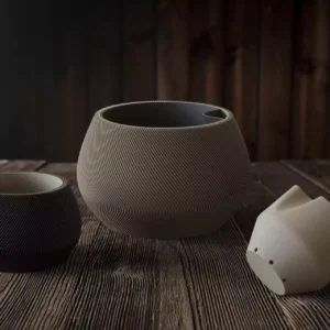 Żłobiony wazon z PLA – elegancka dekoracja w nowoczesnym stylu